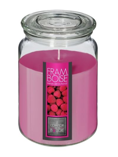 Duftkerze Mit Glasvase Nina Himbeere 510G