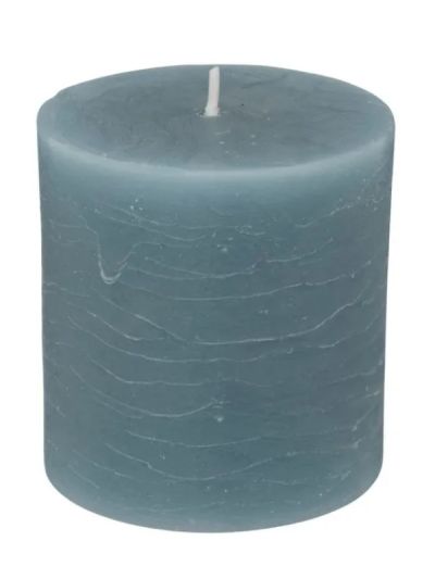 Bougie Décorative Ronde Olia Couleur Bleu 6.6X7Cm
