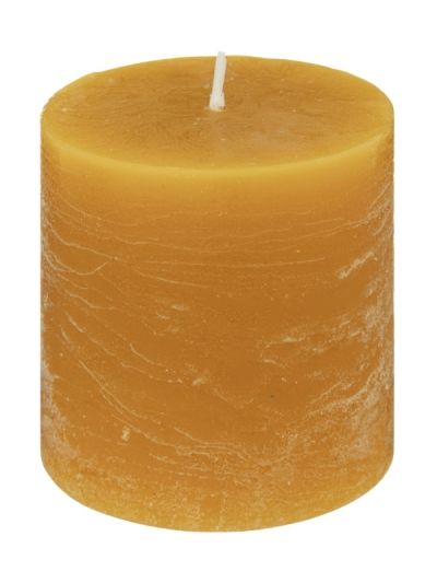 Bougie Décorative Ronde Olia Couleur Jaune 6.6X7Cm