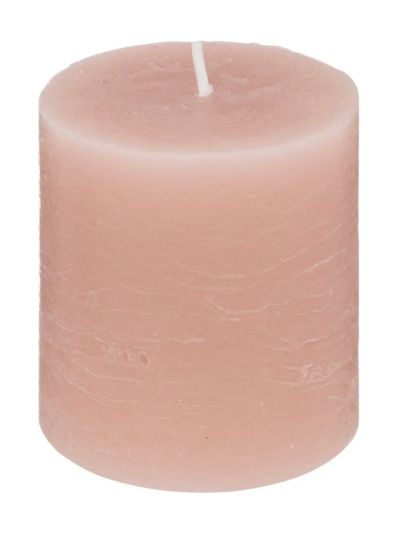 Bougie Décorative Ronde Olia Couleur Rose Clair 6.6X7Cm