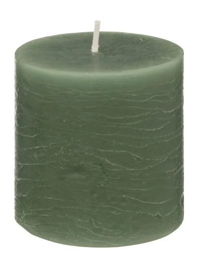 Bougie Décorative Ronde Olia Couleur Eucalyptus Vert 6.6X7Cm