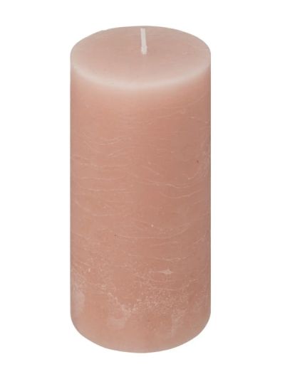 Bougie Décorative Ronde Olia Couleur Rose Clair 6.8X14Cm
