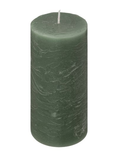 Bougie Décorative Ronde Olia Couleur Eucalyptus Vert 6.8X14Cm