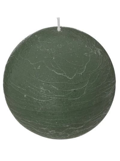 Bougie Sphérique Décorative Olia Couleur Vert Eucalyptus 10Cm