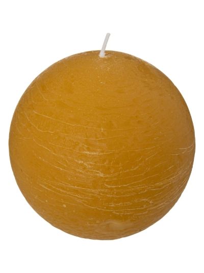 Bougie Sphérique Décorative Olia Couleur Jaune 10Cm