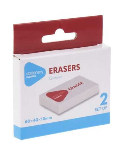  Radiergummi Weiß 2 Stücke 