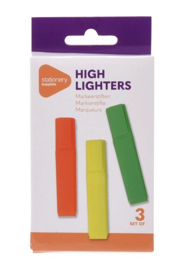  Evidenziatori Neon 3 Pezzi 