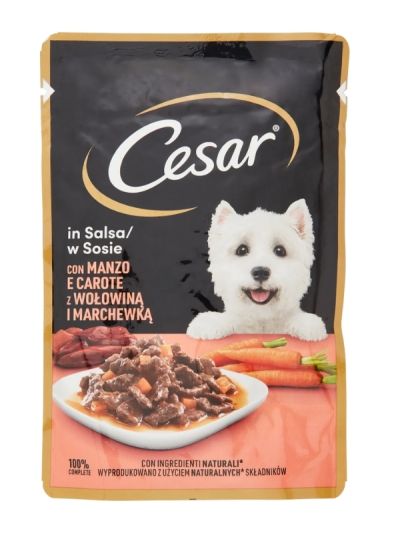 CESAR Morceaux En Sauce Bœuf Et Carottes 100G