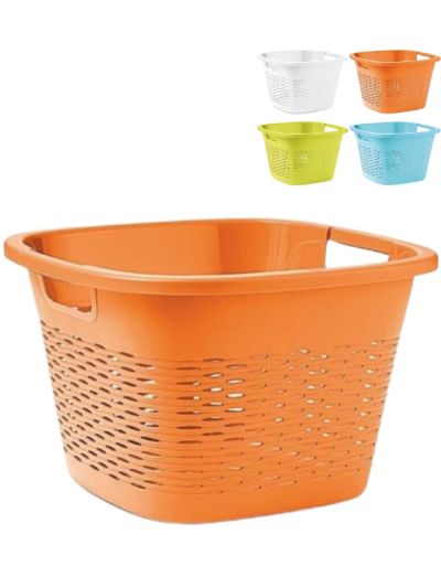 Quadratischer Wäschekorb Aus Kunststoff 40Cm - Sortiert