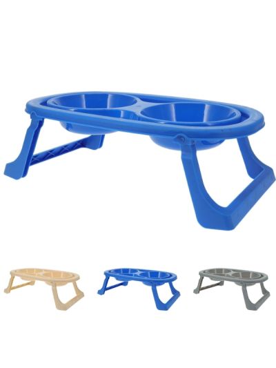 Gamelle double pour animaux de compagnie 37 x 20 x 4,5 cm