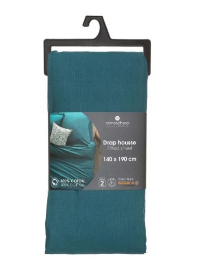 Matratzenbezug Für Doppelbett Mit Ecken Blau 140X190Cm