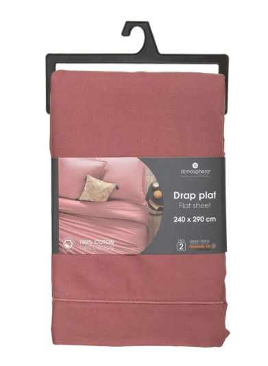 Baumwollbettlaken Für Doppelbett Blush 240X190Cm