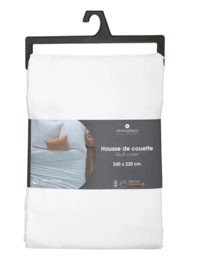 Niedlicher Bettbezug Aus Baumwolle Für Ein Doppelbett Weiß 240X220Cm