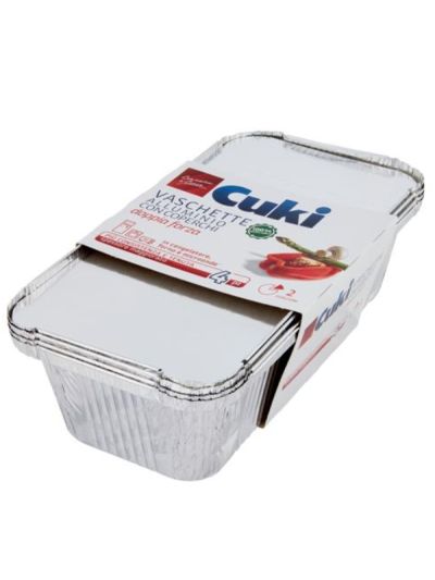 CUKI Aluminiumschalen Mit Deckel 2 Portionen 4 Stück 22X11X5Cm