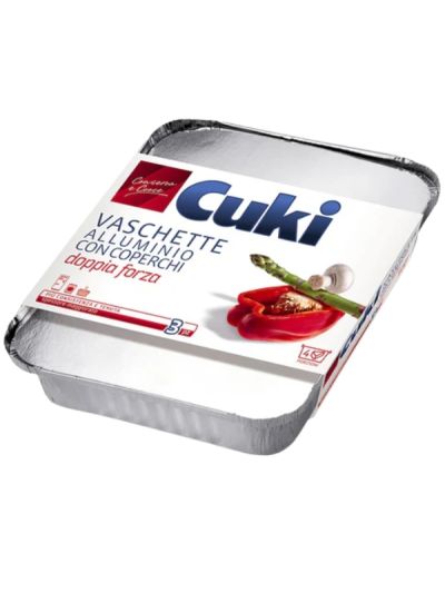 CUKI Aluschalen Mit Deckel 4 Portionen 3 Stück 22X17Cm