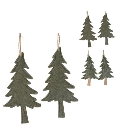 Weihnachtsanhängerfilzbäume2 Stücke17Cm - Sortiert