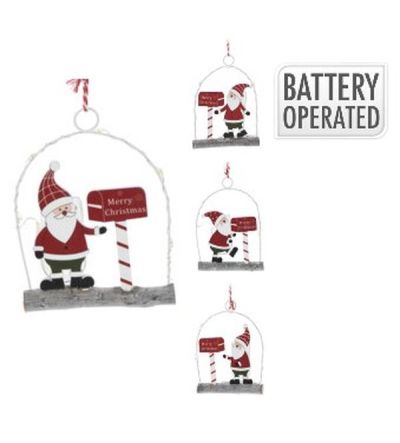 Weihnachtsanhängerweihnachtsmann Mit Led-Lichtern12Cm - Sortiert