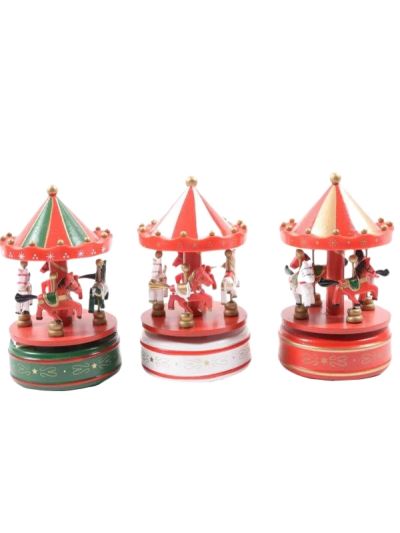 Weihnachtsdeko Aus Holz Karussell 29Cm - Sortiert