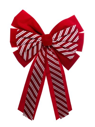 Deco Natalizia Fiocco Rosso E Bianco 40X60Cm