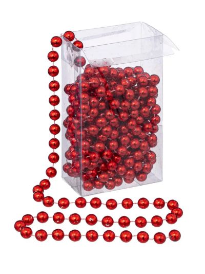 Ghirlanda Natalizia Di Perline Rosso 500Cm
