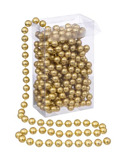 Ghirlanda Natalizia Di Perline Oro 500Cm