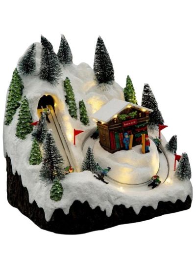 Village De Noël Piste De Ski 22X28Cm