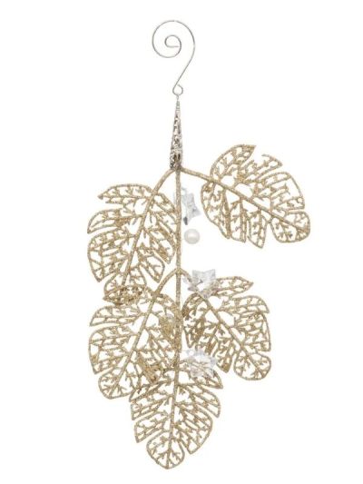 Weihnachts-Anhänger Gold-Glitzer 14X25Cm