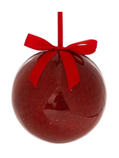 Weihnachtskugel Roter Glitter 15Cm
