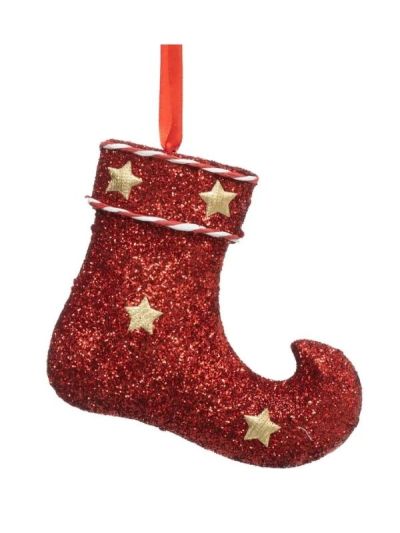 Weihnachts-Anhänger Elfenschuh Mit Glitter 13X16Cm