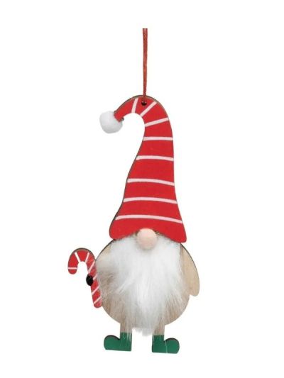 Weihnachts-Anhänger Wichtel Aus Holz 6X13,5Cm