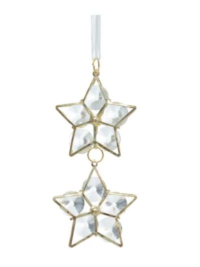 Weihnachts-Anhänger Metall-Sterne 5X11Cm