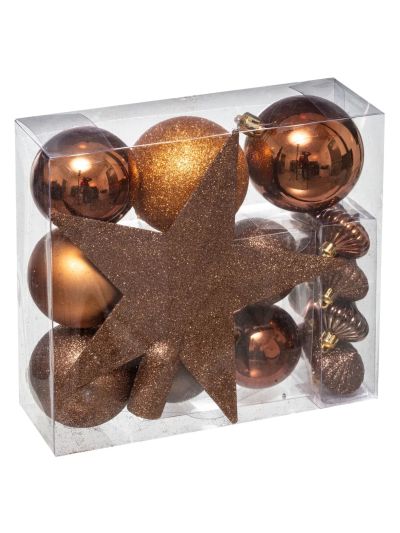 Set Für Weihnachtsbaumschmuck Bronze 18 Stück 