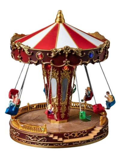Accessorio Per Villaggio Di Natale Giostra Con Musica 20,5X26,5Cm