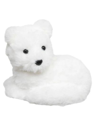 Weihnachtsdeko Weißer Fuchs 15X11Cm