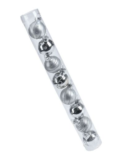 Weihnachtskugel Aus Glas Silber 8 Stücke 3Cm 