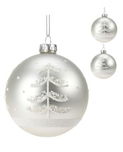 Weihnachtskugel Aus Glas Baum 8Cm - Sortiert