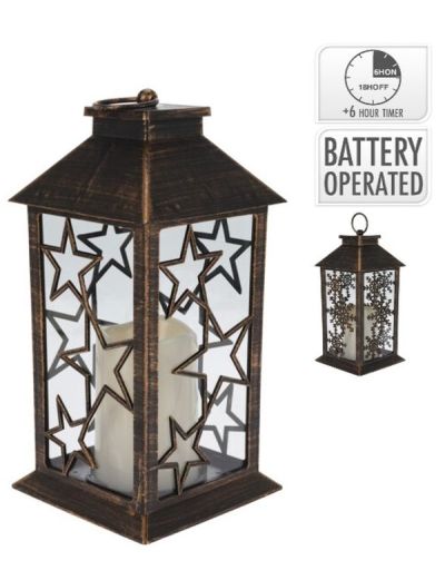 Déco Natalizia Lanterna Con Candela A Led 