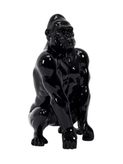 Oggetto Decorativo In Ceramica Gorilla Nero 24Cm