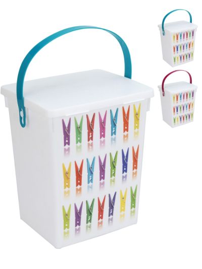 Wäscheklammer-Eimer Easy Box 19X17X23Cm - Sortiert