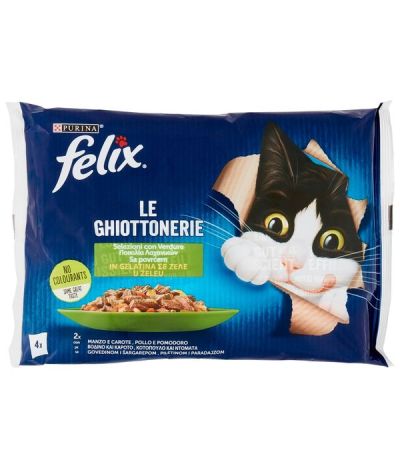 FELIX Le Ghiottonerie Gelée Bœuf, Poulet Et Légumes 4X85G