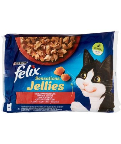 FELIX Sensations Jellies Gelée Bœuf Et Poulet 4X85G