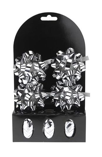 Geschenkset Mit Silbernen Schleifen Und Bändern