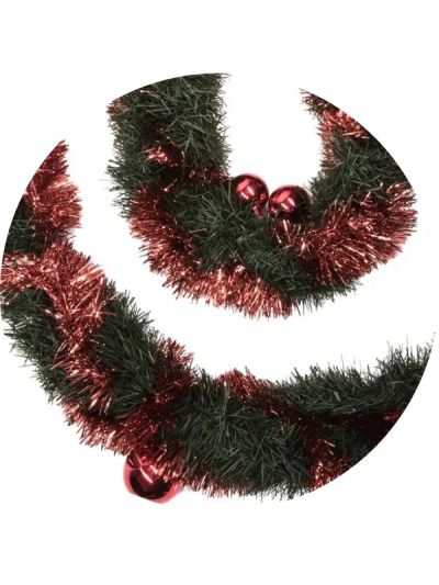 Guirlande De Noël Vert Et Rouge Avec Boules 270Cm