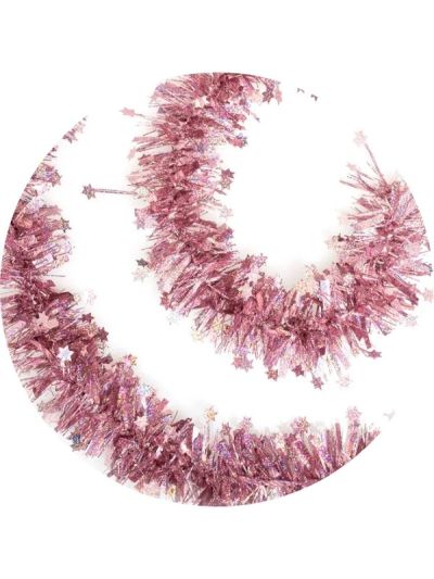 Ghirlanda Di Natale Rosa Con Le Stelle 100Cm