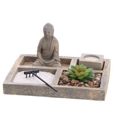 Zen Deco Rechteckiger Garten 24X20X13Cm - Sortiert