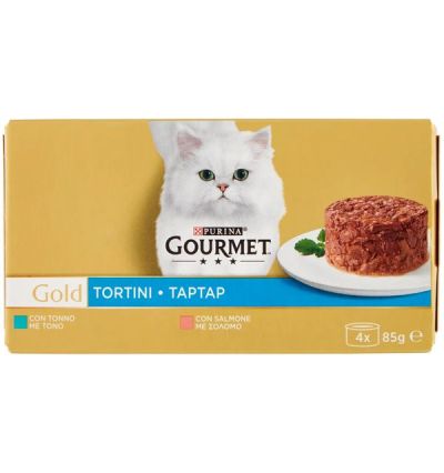 GOURMET Gold Petits Gâteaux Thon Et Saumon 4X85G