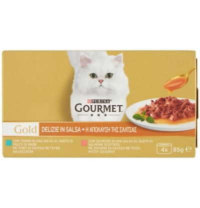 GOURMET Gold Délices En Sauce Thon Et Saumon 4X85G