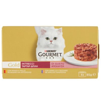 GOURMET Gold Parcelles Bœuf Et Poulet, Agnello Et Dinde 4X85G
