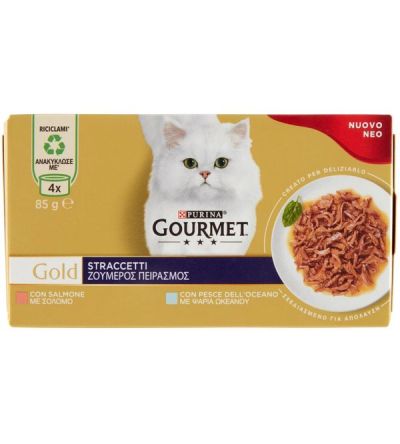 GOURMET Gold Straccetti Saumon Et Poisson 4X85G