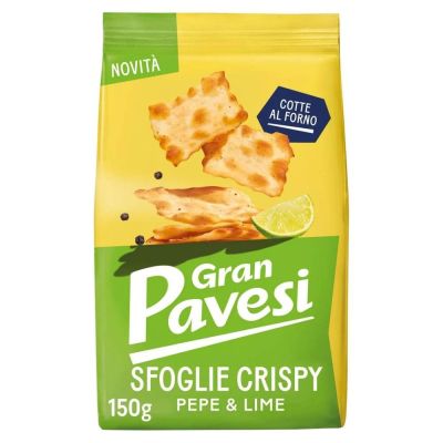 Gran Pavesi Cracker Blätterteiggebäck Limette und Pfeffer 150g
